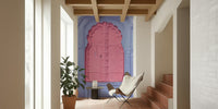 Pink Window In The Blue City Mural by HappyWall