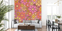 Groovy Retro Garden Flowers 60s Floral Mural by HappyWall