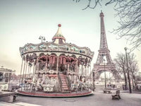 Carousel and the Eiffel Tower Mural by HappyWall