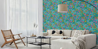 Pick A Posy Retro Boho Flowers Mural by HappyWall
