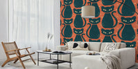 Mid Century Black Mural by HappyWall