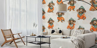 Cozy Dachshund Pals Mural by HappyWall