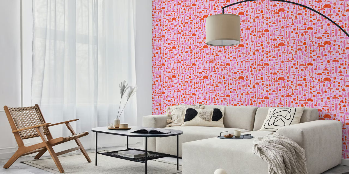 Mushroom Forest Mural by HappyWall