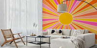 Vintage Sun - Orange Mural by HappyWall