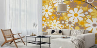 Groovy Retro Garden Flowers 60s Floral Mural by HappyWall