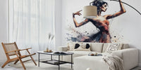 Graceful Ballet Dancer In Motion Mural by HappyWall