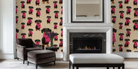 Dachshund Winter Cheer Mural by HappyWall