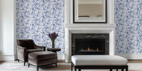 Nordic Chinoiserie Whispers Blue Birds Mural by HappyWall
