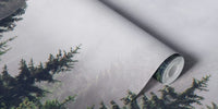 Cloudy Forest Mural by HappyWall