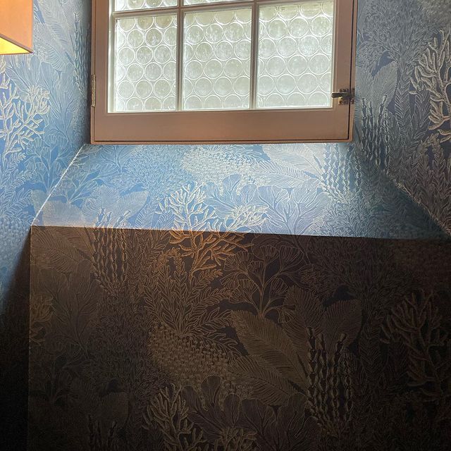 Coralline Midnight Gold Wallpaper by Abigail Borg