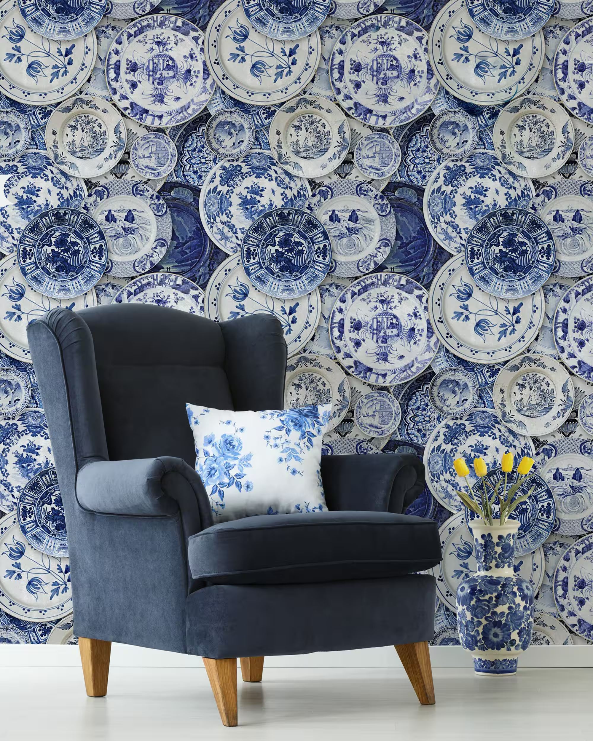Delftware Vintage Wallpaper by Mind the Gap