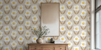 Surrealist Fried Egg Flowers Mural by HappyWall