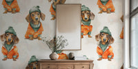 Cozy Dachshund Pals Mural by HappyWall