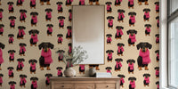 Dachshund Winter Cheer Mural by HappyWall