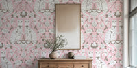 Damask Romantic Cats Mural by HappyWall