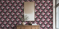 Skulls And Roses Gothic Romance Elegance Pattern Mural by HappyWall