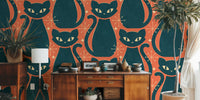 Mid Century Black Mural by HappyWall