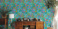 Pick A Posy Retro Boho Flowers Mural by HappyWall