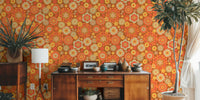 Retro 70s Groovy Floral Mural by HappyWall