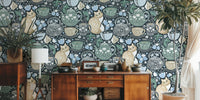 Cup of Tea with a Coffee Cat Mural by HappyWall