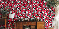 Soccer Cleats and Balls Mural by HappyWall