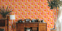 Retro Bloom Burst Mural by HappyWall