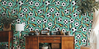 Soccer Cleats and Balls Mural by HappyWall