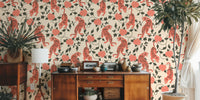 Vintage Chinese Tigers Florals Chinoiserie Mural by HappyWall
