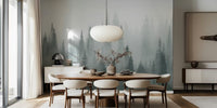 Misty Forest Silence Mural by HappyWall