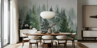 Mystical Pine Forest Mural by HappyWall