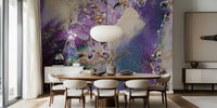 Amethyst Diamonds Gold Mural by HappyWall