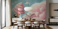 Cotton Candy Sky Dream Mural by HappyWall