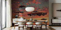 Retro Sky Race Mural by HappyWall