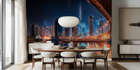 Dubai By Night Mural by HappyWall
