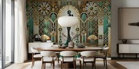 Vintage Elegance Scene in Art Deco Mural by HappyWall