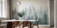 Misty Forest Silence Mural by HappyWall