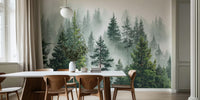 Mystical Pine Forest Mural by HappyWall