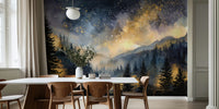 Starry Woodland Dreamscape Mural by HappyWall