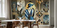Jazz Age Sophistication in Art DecO Mural by HappyWall
