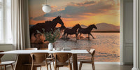 Water Horses Mural by HappyWall