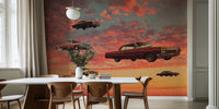 Retro Sky Race Mural by HappyWall