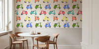Playful Rainbow Scooter Art Pastel Hues Mural by HappyWall