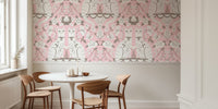 Damask Romantic Cats Mural by HappyWall