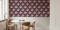 Skulls And Roses Gothic Romance Elegance Pattern Mural by HappyWall