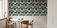 Cats on Dots Mural by HappyWall