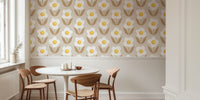 Surrealist Fried Egg Flowers Mural by HappyWall