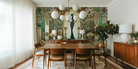 Vintage Elegance Scene in Art Deco Mural by HappyWall
