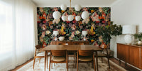 Floral and Pin-Up Girls III - Night Wallpaper Mural by HappyWall