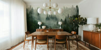 Misty Forest Green Mural by HappyWall
