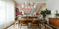Chic Pink and Gold Glam Marble Stone Mural by HappyWall